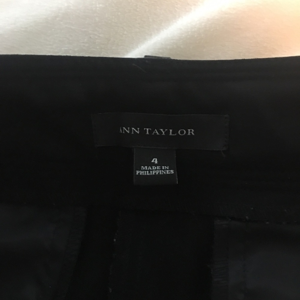 Ann Taylor Black Leather Waistband Pants